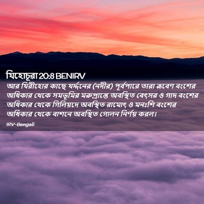 Picture 02 - যিহোচূৱা 20:8 BENIRV - আর যিরীহোর কাছে - Bible Verse Picture