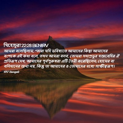 Picture 02 - যিহোচূৱা 22:28 BENIRV - আমরা বলেছিলাম, - Bible Verse Picture