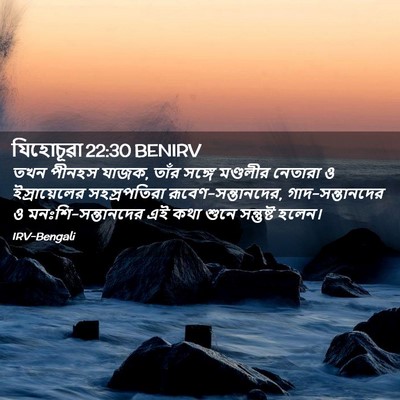 Picture 02 - যিহোচূৱা 22:30 BENIRV - তখন পীনহস যাজক, - Bible Verse Picture