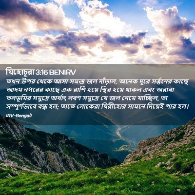 Picture 02 - যিহোচূৱা 3:16 BENIRV - তখন উপর থেকে আসা - Bible Verse Picture