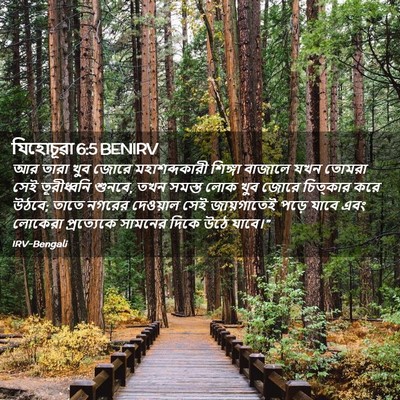 Picture 02 - যিহোচূৱা 6:5 BENIRV - আর তারা খুব জোরে - Bible Verse Picture