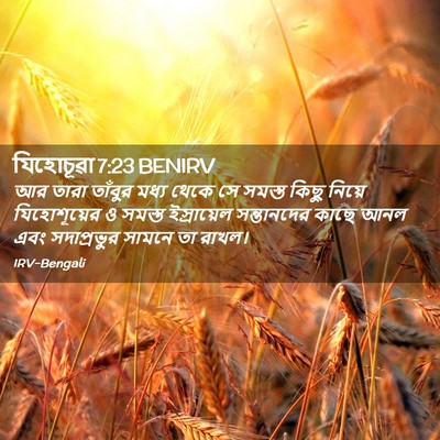 Picture 02 - যিহোচূৱা 7:23 BENIRV - আর তারা তাঁবুর - Bible Verse Picture