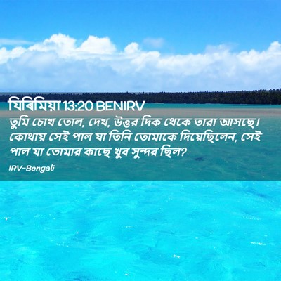 Picture 02 - যিৰিমিয়া 13:20 BENIRV - তুমি চোখ তোল, দেখ, - Bible Verse Picture