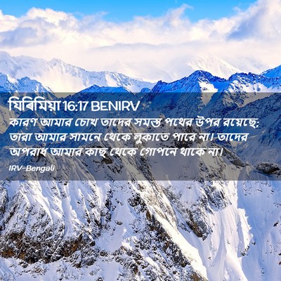 Picture 02 - যিৰিমিয়া 16:17 BENIRV - কারণ আমার চোখ - Bible Verse Picture