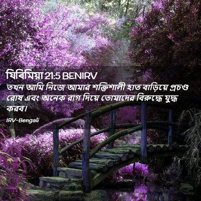Picture 02 - যিৰিমিয়া 21:5 BENIRV - তখন আমি নিজে আমার - Bible Verse Picture