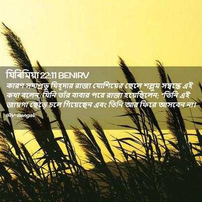 Picture 02 - যিৰিমিয়া 22:11 BENIRV - কারণ সদাপ্রভু - Bible Verse Picture