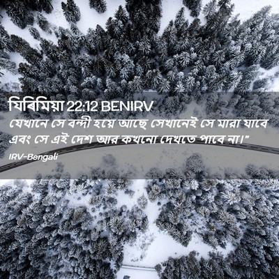 Picture 02 - যিৰিমিয়া 22:12 BENIRV - যেখানে সে বন্দী - Bible Verse Picture