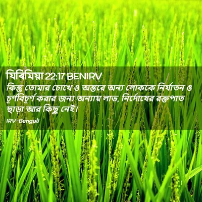 Picture 02 - যিৰিমিয়া 22:17 BENIRV - কিন্তু তোমার চোখে - Bible Verse Picture