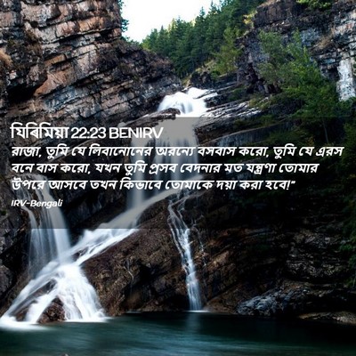 Picture 02 - যিৰিমিয়া 22:23 BENIRV - রাজা, তুমি যে - Bible Verse Picture