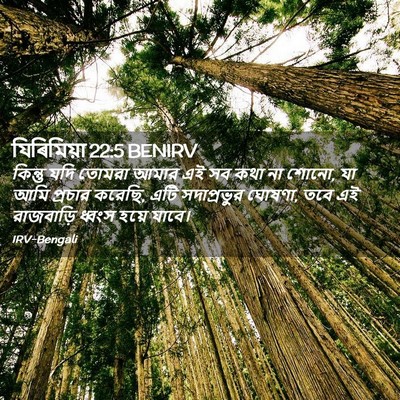 Picture 02 - যিৰিমিয়া 22:5 BENIRV - কিন্তু যদি তোমরা - Bible Verse Picture