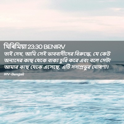 Picture 02 - যিৰিমিয়া 23:30 BENIRV - তাই দেখ, আমি সেই - Bible Verse Picture