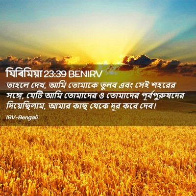 Picture 02 - যিৰিমিয়া 23:39 BENIRV - তাহলে দেখ, আমি - Bible Verse Picture