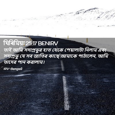 Picture 02 - যিৰিমিয়া 25:17 BENIRV - তাই আমি সদাপ্রভুর - Bible Verse Picture