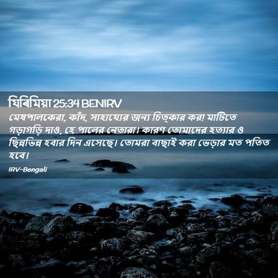 Picture 02 - যিৰিমিয়া 25:34 BENIRV - মেষপালকেরা, কাঁদ, - Bible Verse Picture