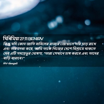 Picture 02 - যিৰিমিয়া 27:11 BENIRV - কিন্তু যদি কোন - Bible Verse Picture