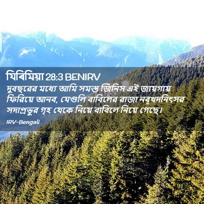 Picture 02 - যিৰিমিয়া 28:3 BENIRV - দুবছরের মধ্যে আমি - Bible Verse Picture