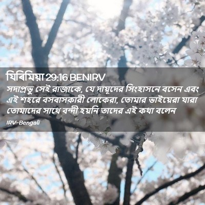 Picture 02 - যিৰিমিয়া 29:16 BENIRV - সদাপ্রভু সেই - Bible Verse Picture