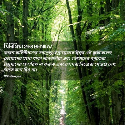Picture 02 - যিৰিমিয়া 29:8 BENIRV - কারণ বাহিনীগণের - Bible Verse Picture