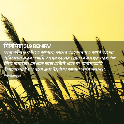 Picture 02 - যিৰিমিয়া 31:9 BENIRV - তারা কাঁদতে - Bible Verse Picture