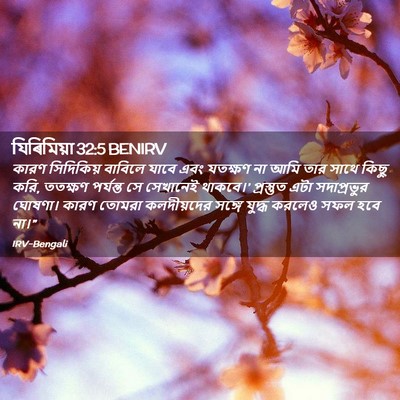 Picture 02 - যিৰিমিয়া 32:5 BENIRV - কারণ সিদিকিয় - Bible Verse Picture