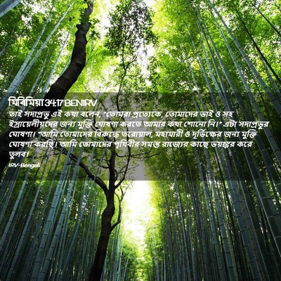 Picture 02 - যিৰিমিয়া 34:17 BENIRV - তাই সদাপ্রভু এই - Bible Verse Picture