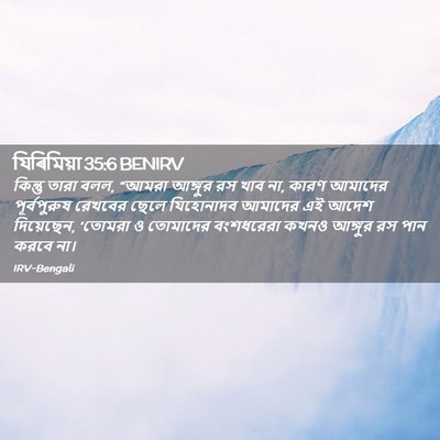 Picture 02 - যিৰিমিয়া 35:6 BENIRV - কিন্তু তারা বলল, - Bible Verse Picture