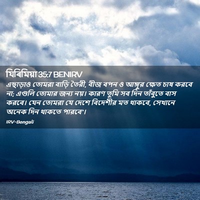 Picture 02 - যিৰিমিয়া 35:7 BENIRV - এছাড়াও তোমরা - Bible Verse Picture