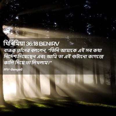 Picture 02 - যিৰিমিয়া 36:18 BENIRV - বারূক তাঁদের - Bible Verse Picture