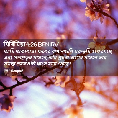 Picture 02 - যিৰিমিয়া 4:26 BENIRV - আমি তাকালাম। ফলের - Bible Verse Picture