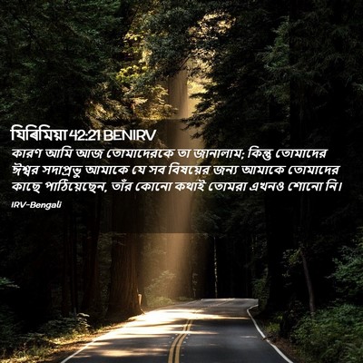 Picture 02 - যিৰিমিয়া 42:21 BENIRV - কারণ আমি আজ - Bible Verse Picture