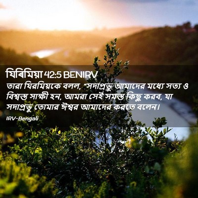 Picture 02 - যিৰিমিয়া 42:5 BENIRV - তারা যিরমিয়কে - Bible Verse Picture