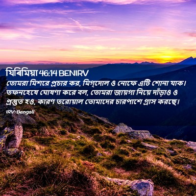 Picture 02 - যিৰিমিয়া 46:14 BENIRV - তোমরা মিশরে - Bible Verse Picture