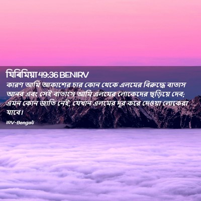 Picture 02 - যিৰিমিয়া 49:36 BENIRV - কারণ আমি আকাশের - Bible Verse Picture