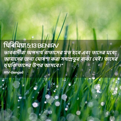 Picture 02 - যিৰিমিয়া 5:13 BENIRV - ভাববাদীরা অপদার্থ - Bible Verse Picture