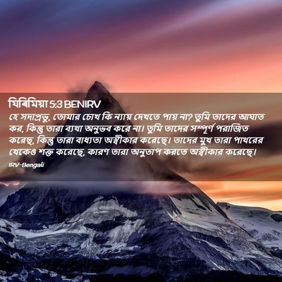 Picture 02 - যিৰিমিয়া 5:3 BENIRV - হে সদাপ্রভু, তোমার - Bible Verse Picture