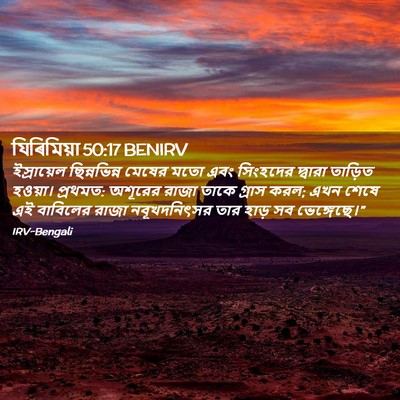 Picture 02 - যিৰিমিয়া 50:17 BENIRV - ইস্রায়েল - Bible Verse Picture