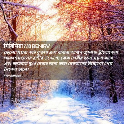 Picture 02 - যিৰিমিয়া 7:18 BENIRV - ছেলেমেয়েরা কাঠ - Bible Verse Picture