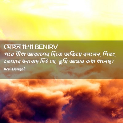 Picture 02 - যোহন 11:41 BENIRV - পরে যীশু আকাশের - Bible Verse Picture