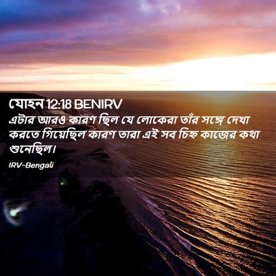 Picture 02 - যোহন 12:18 BENIRV - এটার আরও কারণ ছিল - Bible Verse Picture