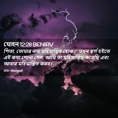 Picture 02 - যোহন 12:28 BENIRV - পিতা, তোমার নাম - Bible Verse Picture