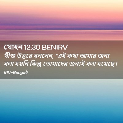 Picture 02 - যোহন 12:30 BENIRV - যীশু উত্তরে বললেন, - Bible Verse Picture