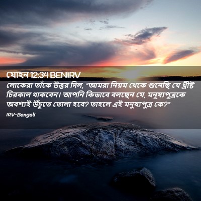 Picture 02 - যোহন 12:34 BENIRV - লোকেরা তাঁকে - Bible Verse Picture