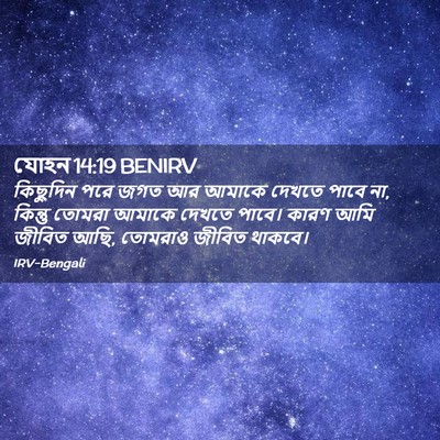 Picture 02 - যোহন 14:19 BENIRV - কিছুদিন পরে জগত আর - Bible Verse Picture