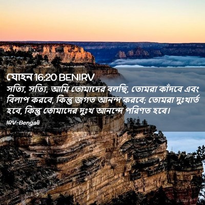 Picture 02 - যোহন 16:20 BENIRV - সত্যি, সত্যি, আমি - Bible Verse Picture