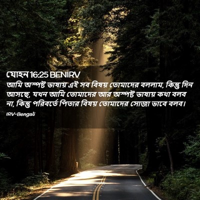 Picture 02 - যোহন 16:25 BENIRV - আমি অস্পষ্ট - Bible Verse Picture