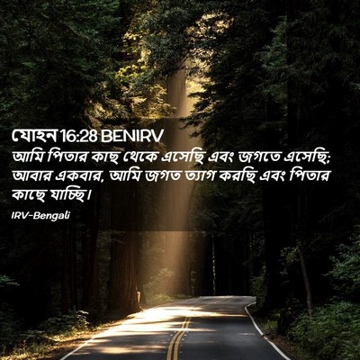 Picture 02 - যোহন 16:28 BENIRV - আমি পিতার কাছ থেকে - Bible Verse Picture