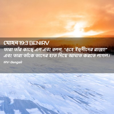 Picture 02 - যোহন 19:3 BENIRV - তারা তাঁর কাছে এল - Bible Verse Picture