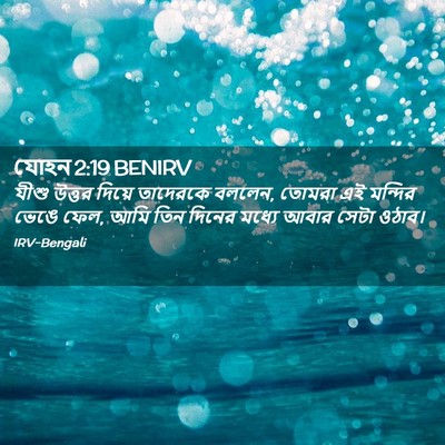 Picture 02 - যোহন 2:19 BENIRV - যীশু উত্তর দিয়ে - Bible Verse Picture