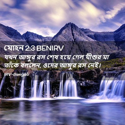Picture 02 - যোহন 2:3 BENIRV - যখন আঙ্গুর রস শেষ - Bible Verse Picture