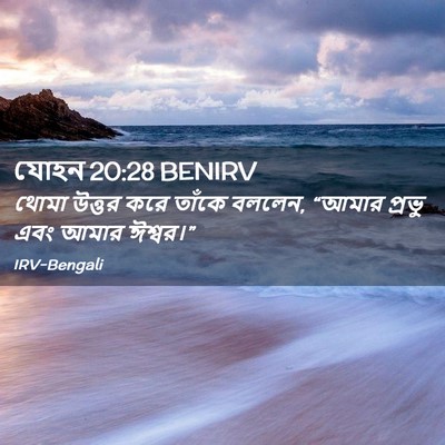 Picture 02 - যোহন 20:28 BENIRV - থোমা উত্তর করে - Bible Verse Picture